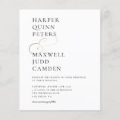 Budget Modern Elegant Black & White Wedding Invite (Voorkant)