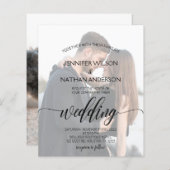 Budget Modern Elegant Calligraphy Photo Wedding (Voorkant / Achterkant)