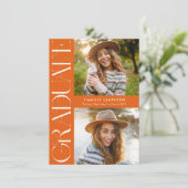 Budget Modern Elegant Drie Foto Afstuderen Kaart (Staand voorkant)