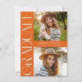 Budget Modern Elegant Drie Foto Afstuderen Kaart (Voorkant)