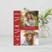 Budget Modern Elegant Drie Foto Afstuderen Kaart (Staand voorkant)