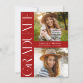 Budget Modern Elegant Drie Foto Afstuderen Kaart (Voorkant)