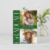 Budget Modern Elegant Drie Foto Afstuderen Kaart (Staand voorkant)