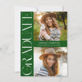 Budget Modern Elegant Drie Foto Afstuderen Kaart (Voorkant)