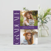 Budget Modern Elegant Drie Foto Afstuderen Kaart (Staand voorkant)