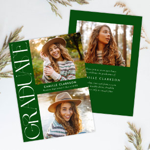 Budget Modern Elegant Drie Foto Afstuderen Kaart