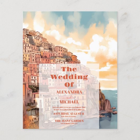 Budget Modern Elegant Italië Bestemming Bruiloft (Voorkant)