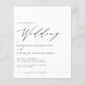Budget Modern Elegant Minimalist Script Wedding (Voorkant)