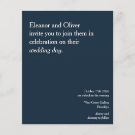 Budget Modern Elegant Navy Blue Wedding Uitnodigin