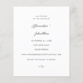 Budget Modern Elegant Photo Save the Date (Achterkant)