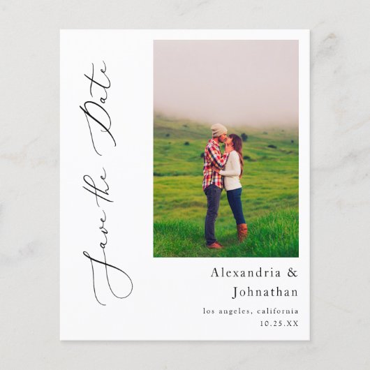 Budget Modern Elegant Photo Save the Dates Flyer (Voorkant)