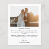 Budget Modern Elegant Photo Wedding Dank u Flyer (Achterkant)