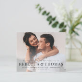 Budget Modern Elegant Photo Wedding Invitation (Staand voorkant)