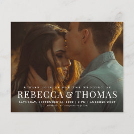 Budget Modern Elegant Photo Wedding Invitation