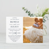 Budget Modern Elegant Photo Wedding Invitation Kaart (Staand voorkant)