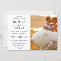 Budget Modern Elegant Photo Wedding Invitation