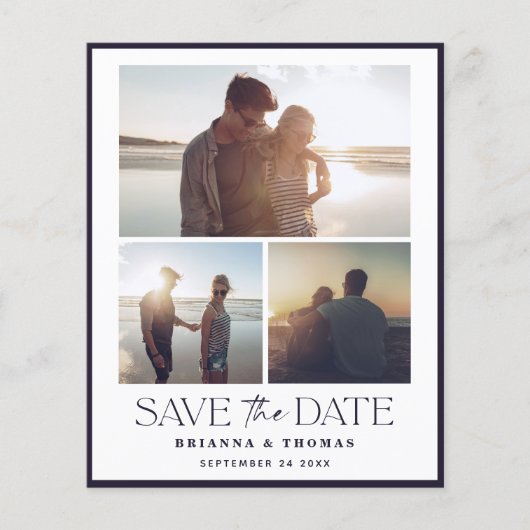 Budget Modern Elegant Photo Wedding Save the Date Flyer (Voorkant)