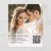 Budget Modern Elegant QR Code 2 Foto Bruiloft (Achterkant)