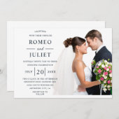 Budget Modern Elegant Romantic Photo Wedding Kaart (Voorkant / Achterkant)