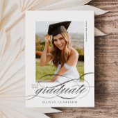 Budget Modern Elegant Script Photo Afstuderen Aankondiging