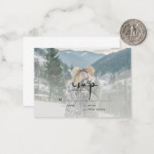 BUDGET Modern Elegant Script Photo Wedding RSVP Notitiekaartje (Voorkant / Achterkant in situ)