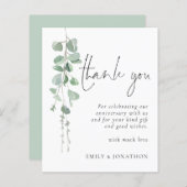 Budget modern Eucalyptus Jubileum Dank u wel (Voorkant / Achterkant)