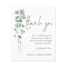 Budget modern Eucalyptus Jubileum Dank u wel