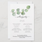 Budget modern Eucalyptus Script Wedding Program (Achterkant)