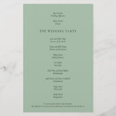 Budget Modern Eucalyptus Weddenschap Programma (Achterkant)