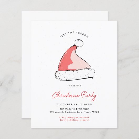 Budget Modern Feestelijke Kerstfeest van het Pet S (Voorkant / Achterkant)