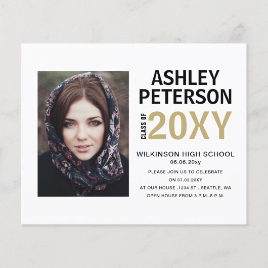 Budget Modern Foto Afstuderen Aankondiging (Voorkant)