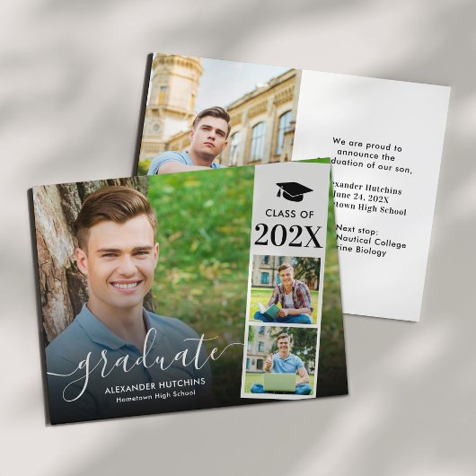 Budget Modern Foto Collage Afstuderen Aankondiging