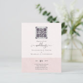 BUDGET Modern FOTO Huwelijksuitnodiging QR CODE RS (Staand voorkant)