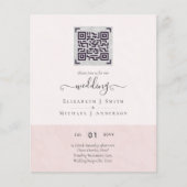 BUDGET Modern FOTO Huwelijksuitnodiging QR CODE RS (Voorkant)
