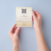 BUDGET Modern FOTO Huwelijksuitnodiging QR CODE RS Flyer (Hand)