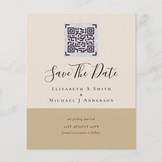 BUDGET Modern FOTO SAVE THE DATE QR CODE RSVP (Voorkant)