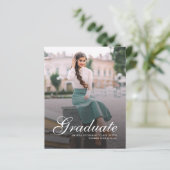 Budget Modern Foto Script Afstudeeraankondiging (Staand voorkant)