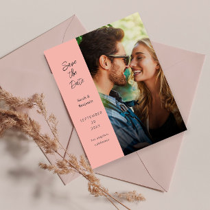 Budget Modern Foto & Zij Opslaan Trouwkaart - Roos Flyer