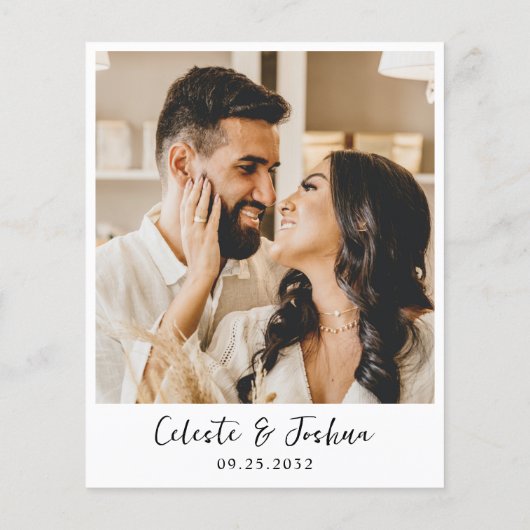 Budget Modern Fotoscript Naam QR Code Bruiloft (Achterkant)