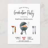 BUDGET Modern Fun Script Afstuderen BBQ Uitnodigin (Voorkant)