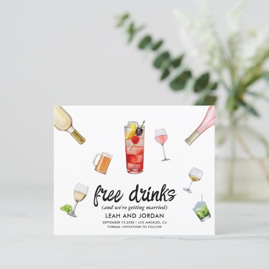 Budget Modern Funny Photo Wedding Save the Date (Staand voorkant)