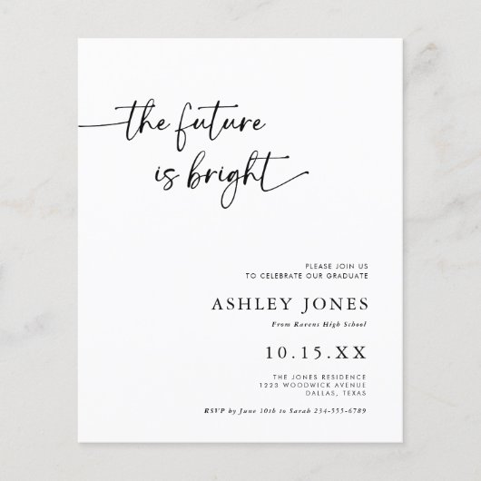 BUDGET Modern Future is Bright Afstuderen nodigt u Flyer (Voorkant)