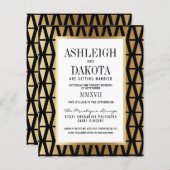 Budget Modern Gold & Black Geometric Wedding (Voorkant / Achterkant)