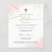 Budget Modern Gold Cross Girl Bautizo Pink (Voorkant)