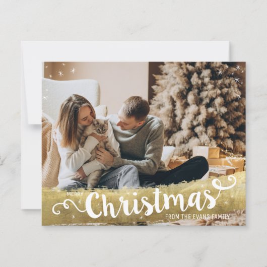 Budget Modern Goud Prettig Kerstfeest (Voorkant)