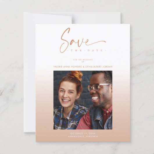 Budget Modern Gradient Minimalist Photo Couple (Voorkant)