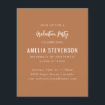 Budget Modern Graduation Party Terracotta Uitnodig<br><div class="desc">Budget Modern Minimal Graduation Party Uitnodiging in Boho Terracotta Brown</div>