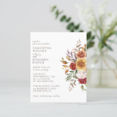 Budget Modern Herfst Floral bruiloft uitnodiging (Staand voorkant)