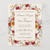 Budget Modern Herfst Floral Ivory Bruiloft (Voorkant)