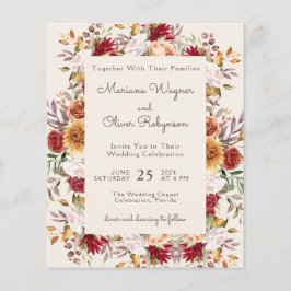 Budget Modern Herfst Floral Ivory Bruiloft